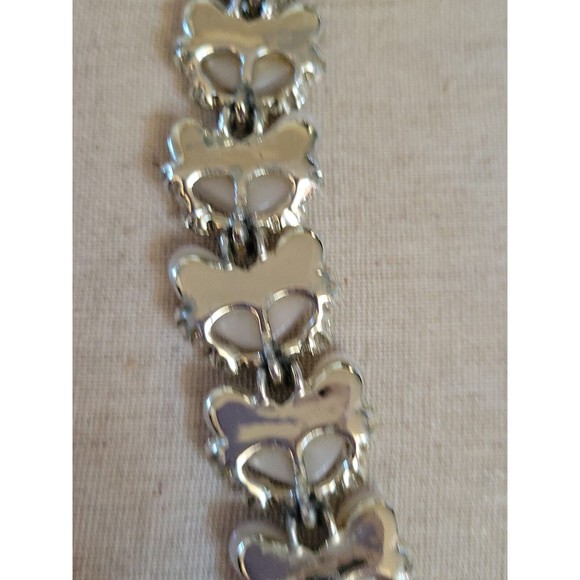 Vintage BSK Heart Shaped Moon Glow Thermoset Rhinestone  Bracelet Missing Stones - Picture 12 of 16